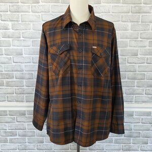 Dixxon Boroughs NYC New York City Brown Blue Plaid Flannel Shirt Mens 2X
